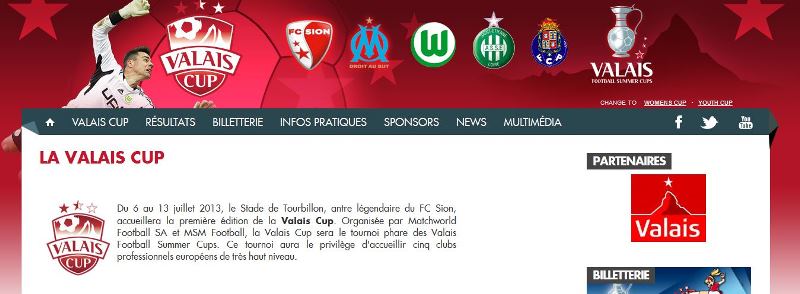 Le tournoi opposera le FC Sion, Saint-Etienne, l'OM, Wolfsburg et le FC Porto à Tourbillon.