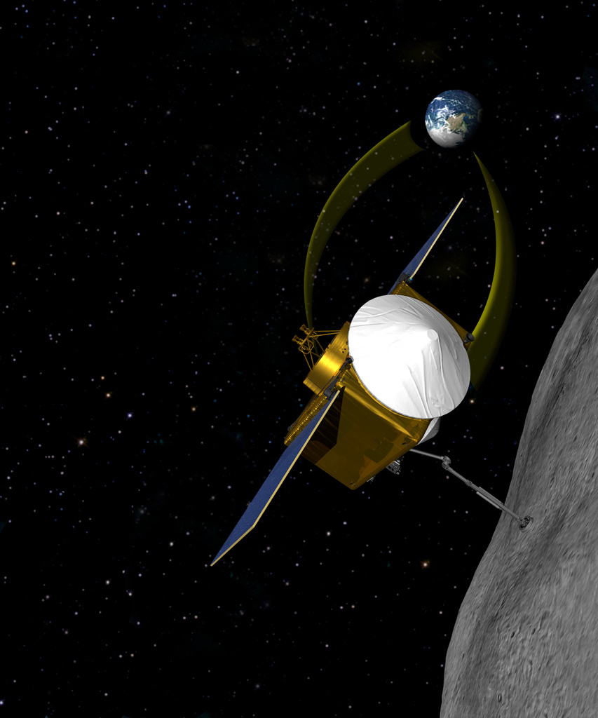 Une image offerte par la NASA de sa sonde OSIRIS-REx, qui a récolté des échantillons à la surface d'un astéroïde, Bennu, pour aider la science dans ses recherches sur la formation de l'univers.
