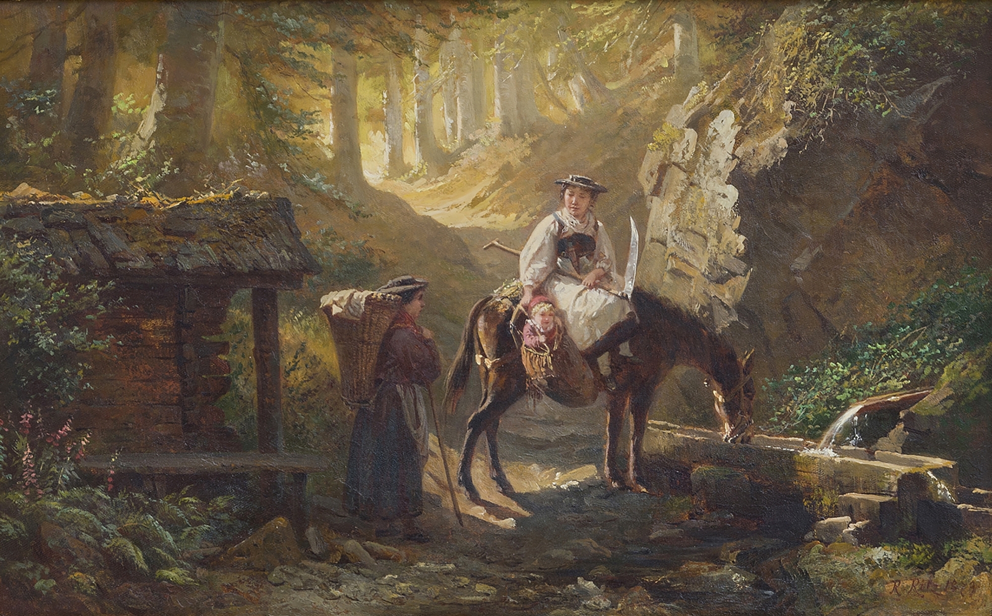 Raphaël Ritz, "Rencontre en forêt", 1879.
