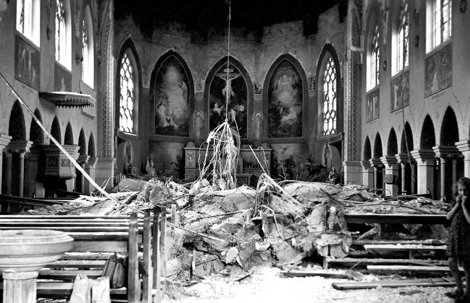 En 1946, le toit de l'église de Chippis s'était effondré après le tremblement de terre.