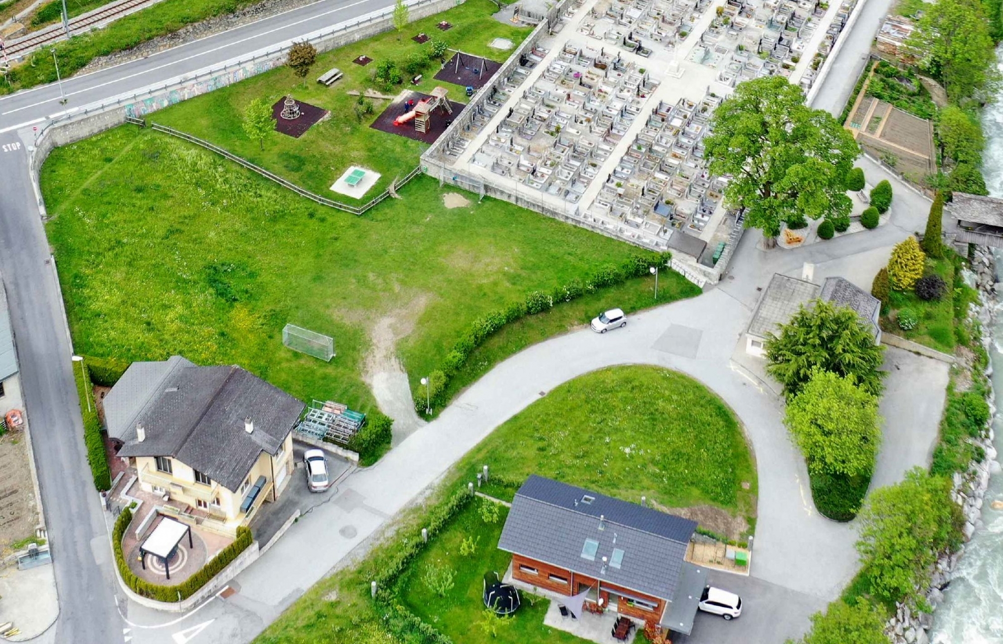 Le réaménagement du secteur Châbles, autour du cimetière existant, est l'une des premières étapes du projet Coeur d'Orsières.