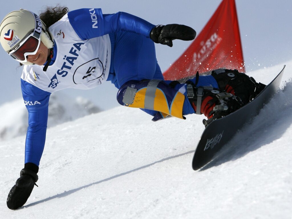 La Française Julie Pomagalski ici en action à Arosa en 2007.