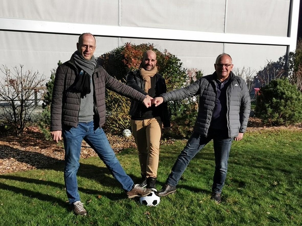 Benoît Bender, président, Damien Claivaz, entraîneur, et Nicolas Fiora, assistant, s’engagent pour maintenir le MS en première ligue.