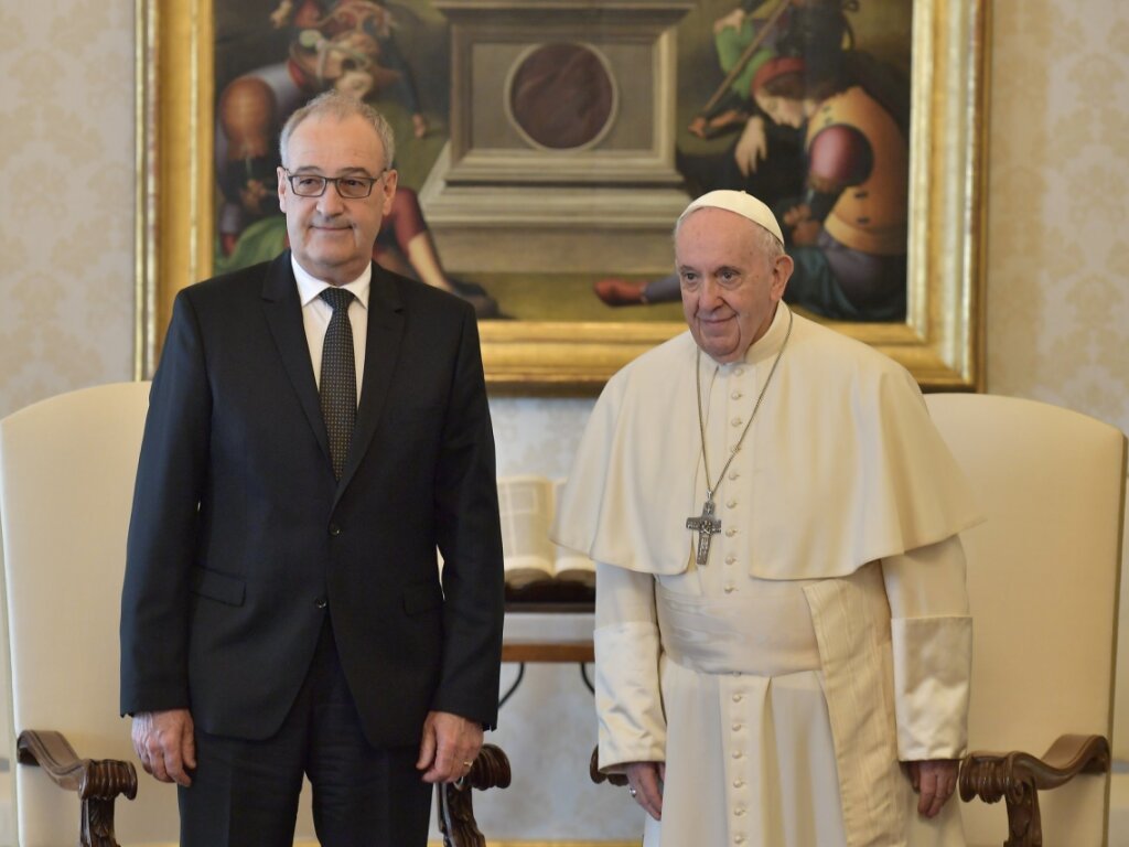 Guy Parmelin et le pape François se sont entretenus jeudi.