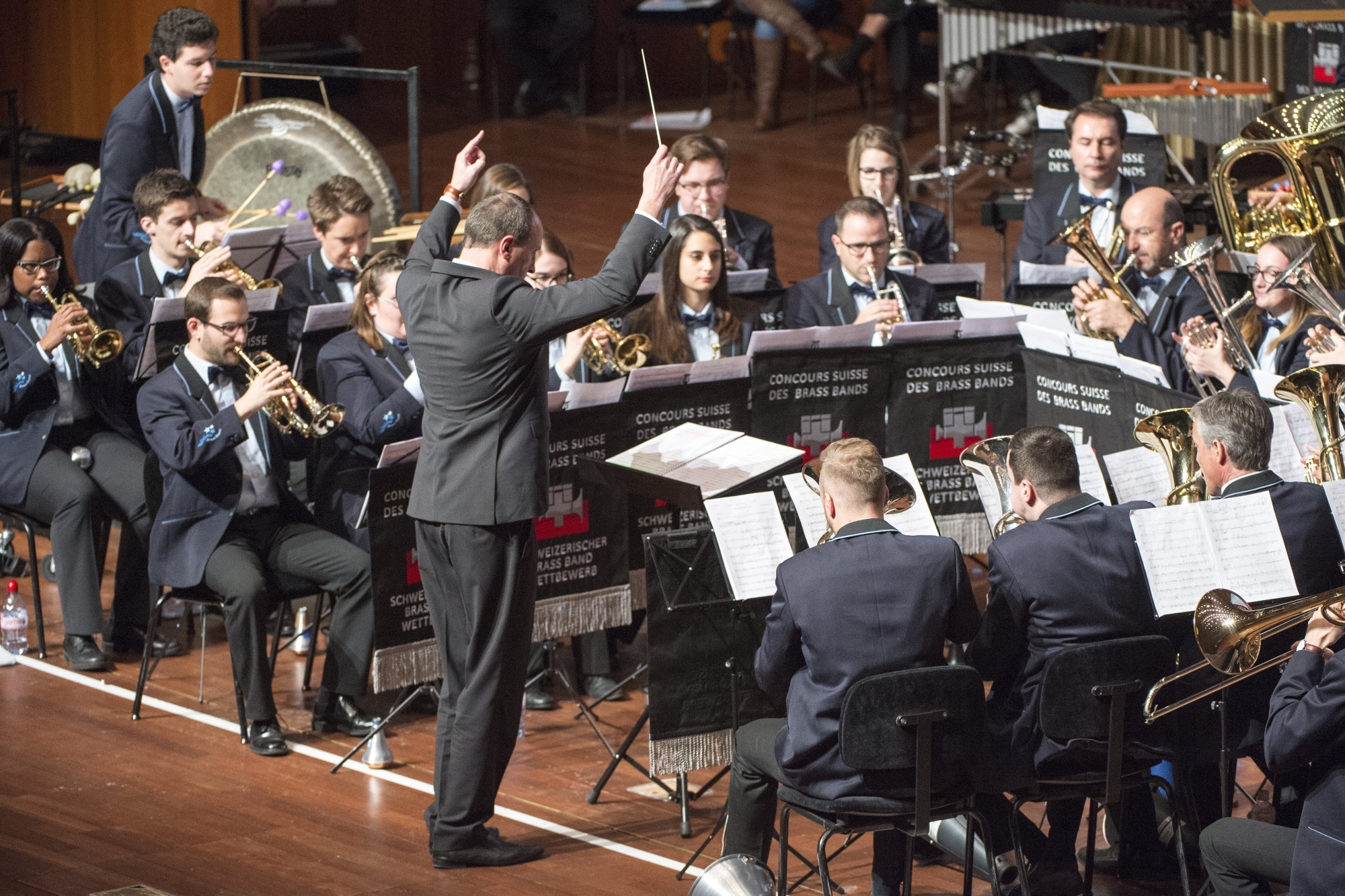 Avec "The Turing test", le Valaisia Brass Band, ici lors du championnat suisse 2017 à Montreux, a remporté le titre de champion d'Europe en 2018 à Utrecht.