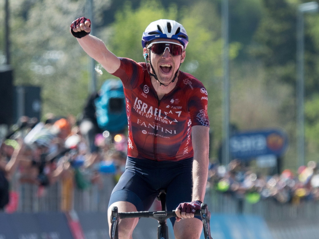 La joie de Dan Martin à l'arrivée.