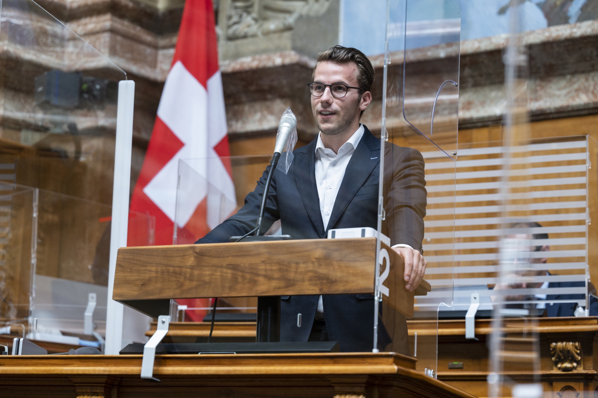 Andri Silberschmidt, FDP-ZH, spricht zur Parteifinanzierung, an der Sommersession der Eidgenoessischen Raete, am Mittwoch, 2. Juni 2021 im Nationalrat in Bern. (KEYSTONE/Alessandro della Valle)