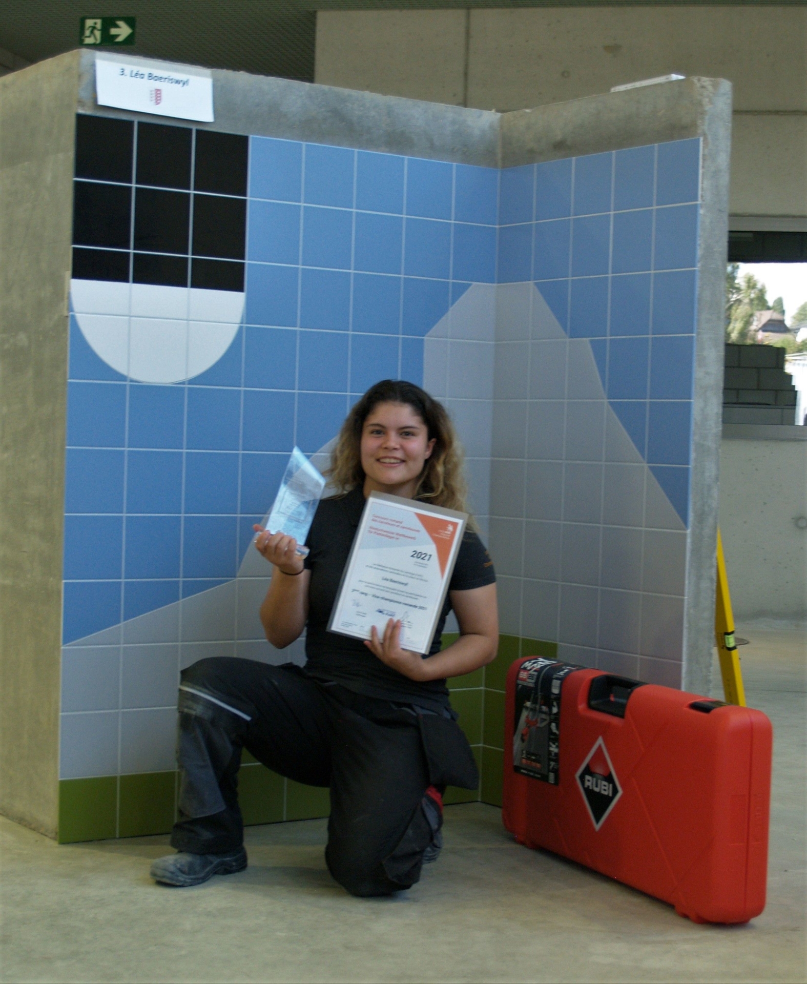 Léa Baeriswyl, vice-championne romande des carreleurs.