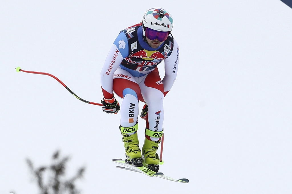 Urs Kryenbühl lors d'un entraînement à Kitzbühel, en Autriche, le 21 janvier 2021.