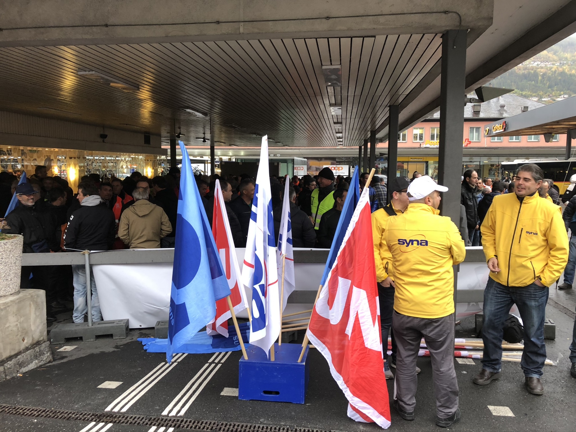 La mobilisation syndicale à la fin de l'automne est régulière (ici la manifestation à Sion du 30 octobre 2018).