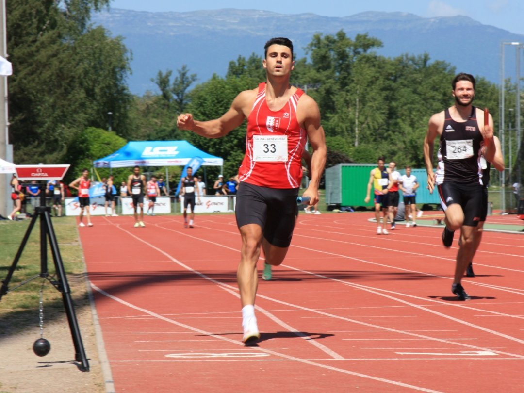 Julien Bonvin a contribué au record valaisan du relais 4 x 100 mètres à Genève.