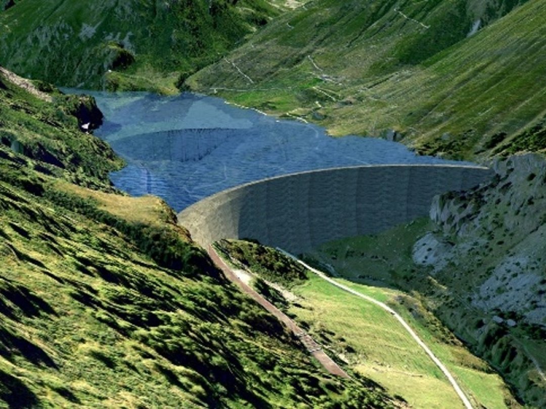 D'ici à 2040, la capacité de retenue du lac des Toules pourrait être plus que doublée grâce à la construction d'un nouveau mur en aval du barrage actuel.