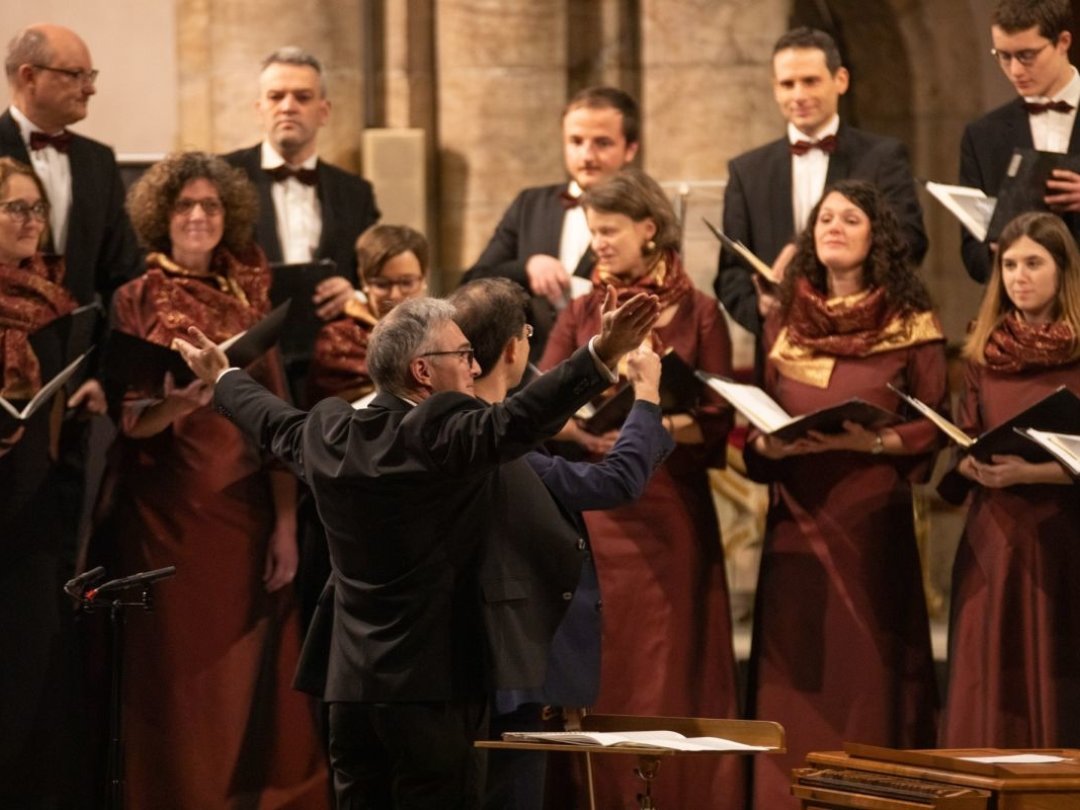 Sylvain Jaccard lors de son premier concert à la tête du chœur Novantiqua en décembre à la 
cathédrale de Sion.