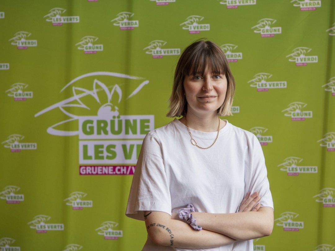 Le parti des Jeunes Verts, ici représenté par sa coprésidente Margot Chauderna,  proposera même "des candidatures non valides de personnes mineures et sans passeport suisse". (acrhives)