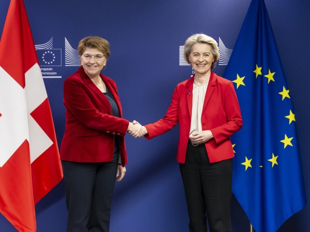 Viola Amherd a été accueillie par la présidente de la Commission européenne Ursula von der Leyen.