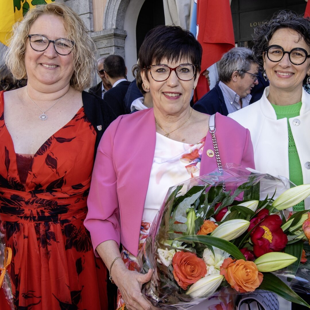 Patricia Constantin, Muriel Favre-Torelloz et Céline Dessimoz, le nouveau collège présidentiel du Grand Conseil valaisan.