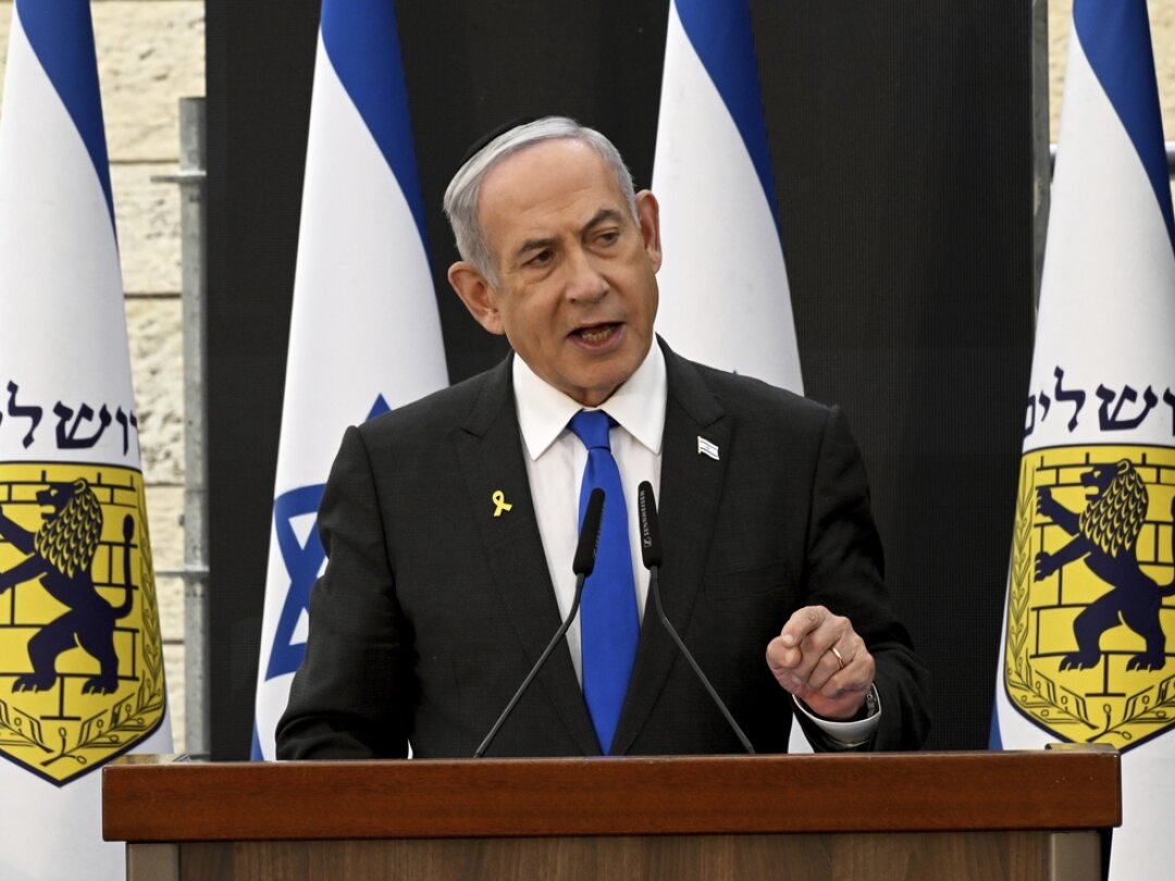 Le Premier ministre israélien Benjamin Netanyahu prenait la parole lors d’une cérémonie à Jérusalem, le dimanche 12 mai (archives).