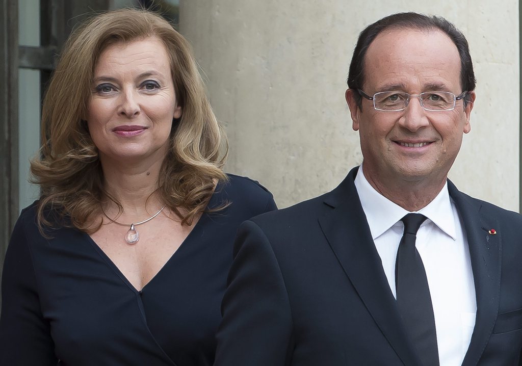 Le président français François Hollande et son ancienne compagne Valérie Trierweiler.