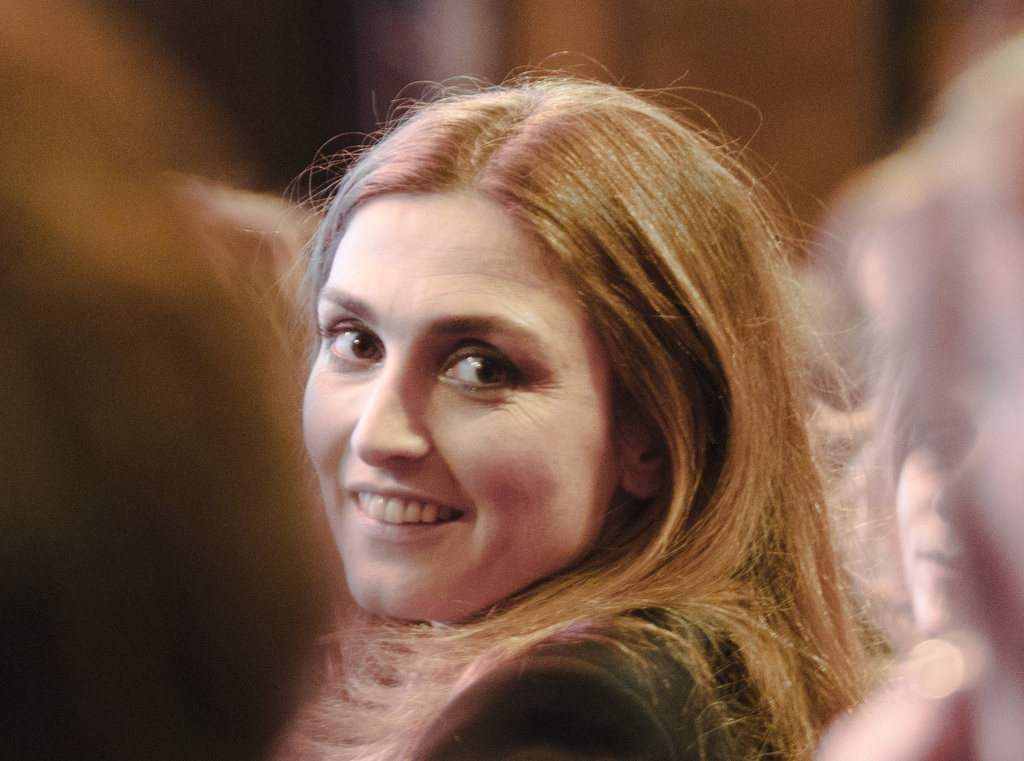 French actress Julie Gayet attends the 39th Cesar Film Awards ceremony at Theatre du Chatelet in Paris, France, Friday, Feb. 28, 2014. (AP Photo/Jacques Brinon)