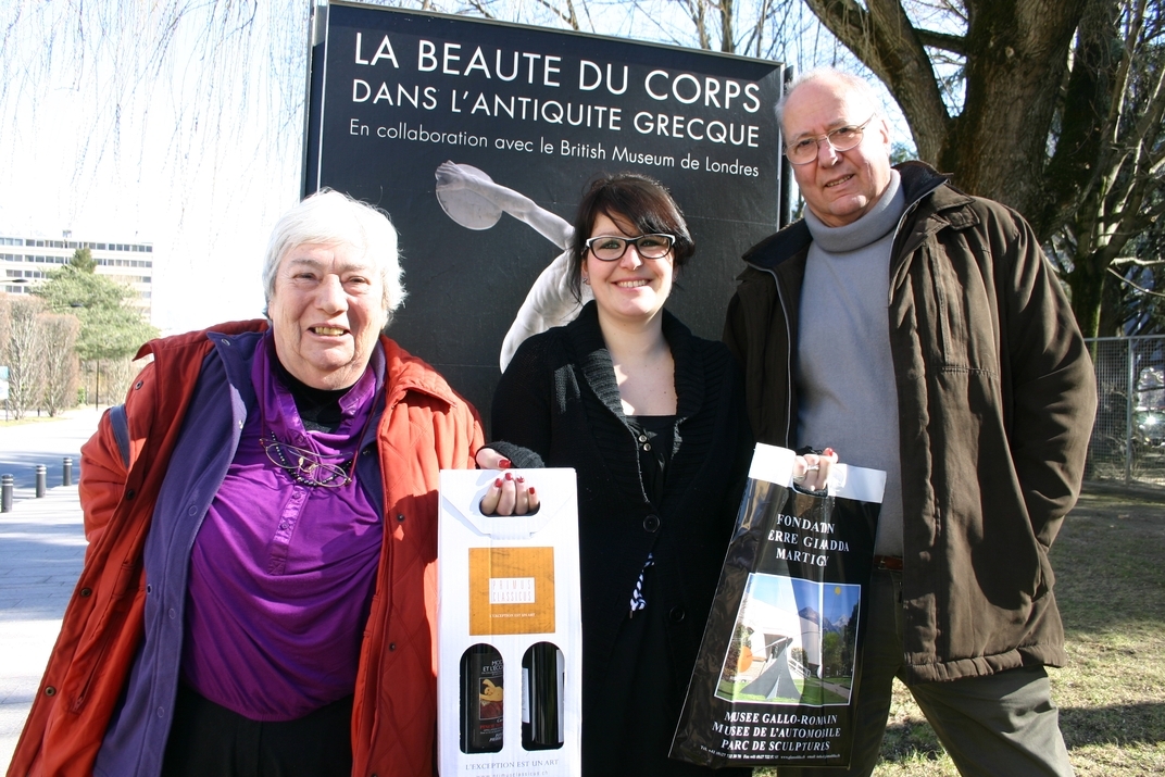 Marlène et Jean Schenkel ont été reçus par Anouck Darioly, de la Fondation Pierre Gianadda.