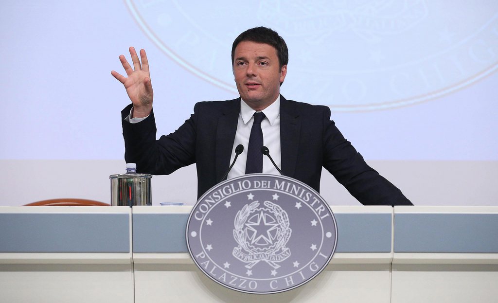 Le chef du gouvernement italien Matteo Renzi lors du Conseil des ministres.