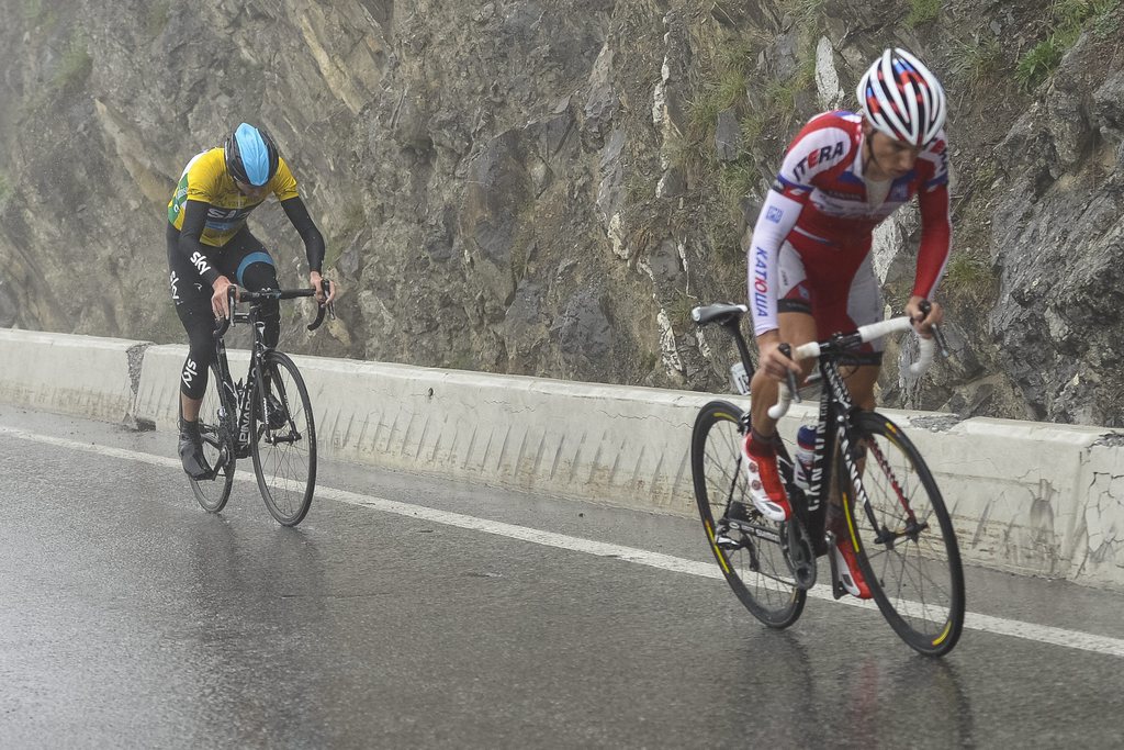 Simon Spilak et Chris Froome s'étaient déjà tirés la bourre dans la quatrième étape du Tour de Romandie 2013. Le Slovène s'est imposé ce vendredi à un boyau du Britannique à Aigle, dans la 3e étape du TdR 2014. 