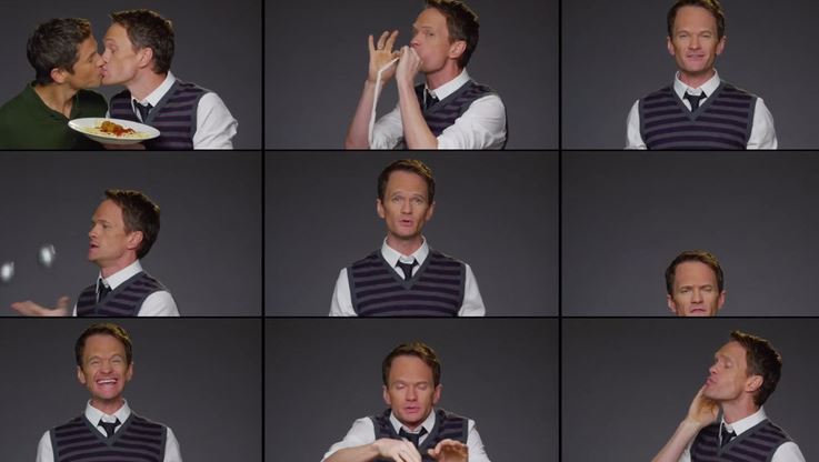 Neil Patrick Harris poste un split-screen pour annoncer la sortie de son autobiographie.