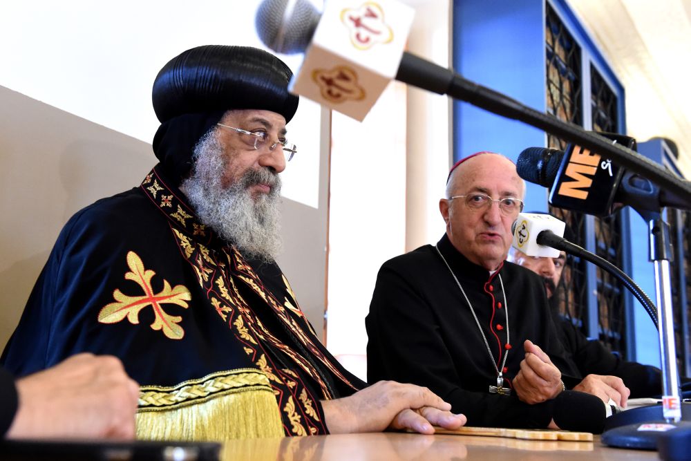 Le Pope copte Tawadros II a été accueilli à St-Maurice par Mgr Joseph Roduit.