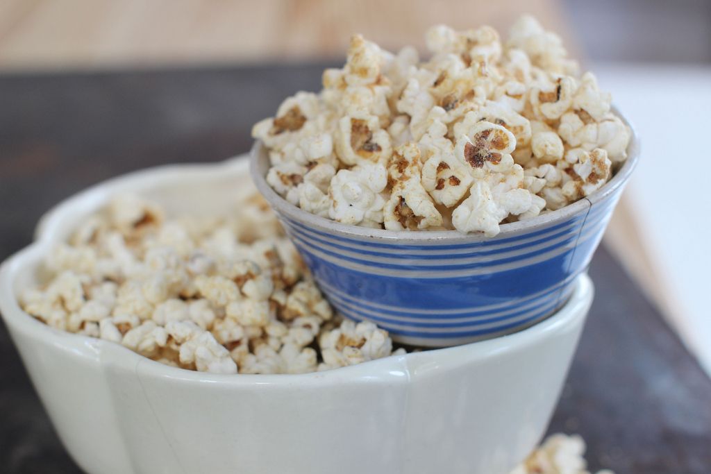 This Jan. 19, 2015 photo shows salty sweet peanut honey popcorn in Concord, N.H. The recipe is simple, with just enough sweetness from a hit of honey to balance the salty peanut flavor. Using coconut oil for the popping rounds out the flavor. (AP Photo/Matthew Mead)