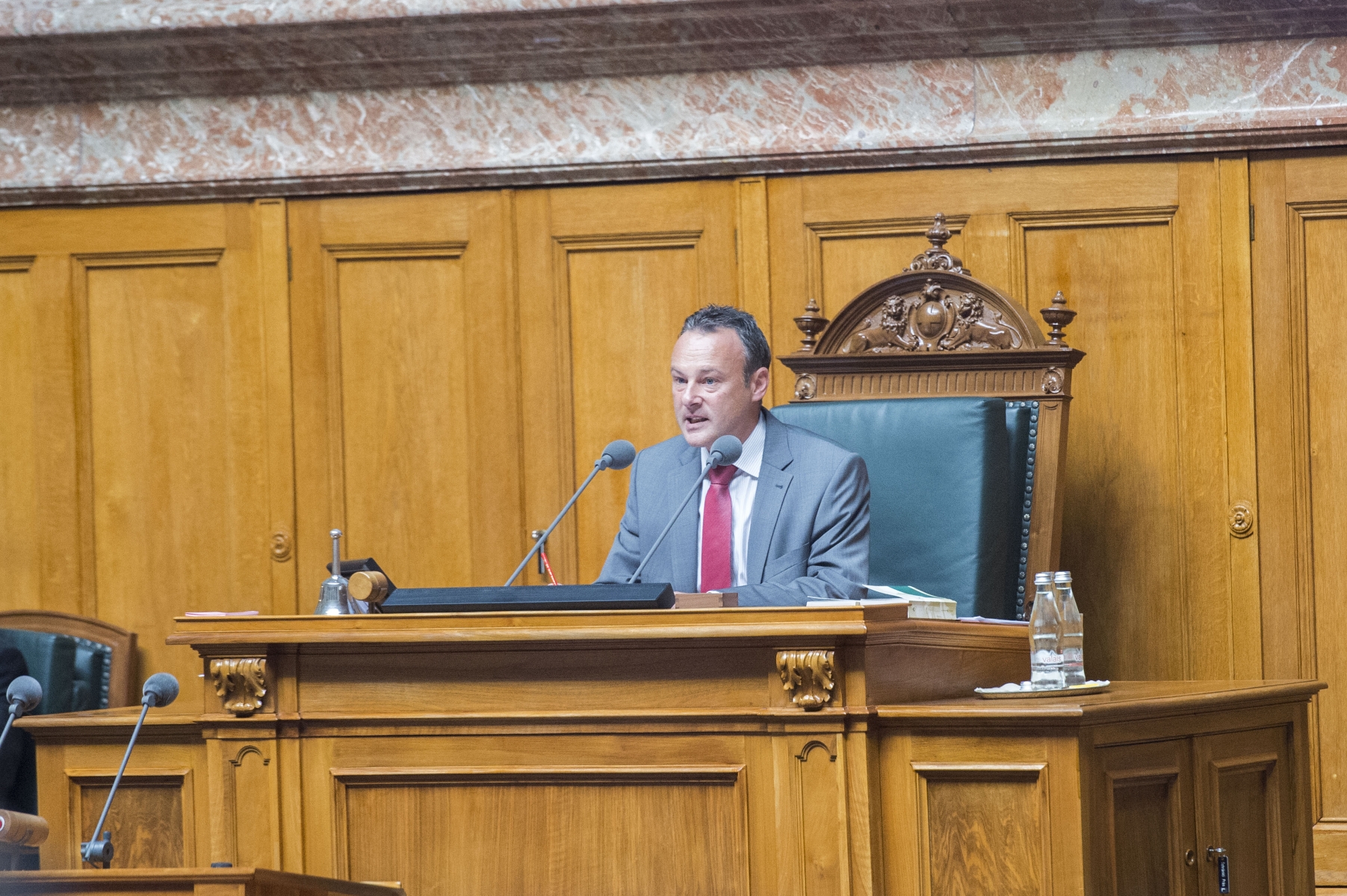 Berne le, 24 nov. 2014 : Election de Stéphane Rossini à la présidence du conseil national.  ©Sacha Bittel/Le Nouvelliste