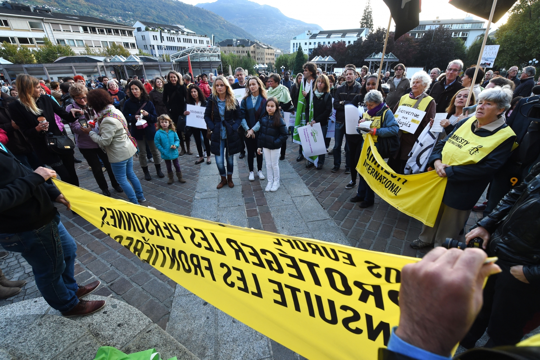 Sion- 8 octobre 2015 - Marche silencieuse en faveur des réfugiés et des migrants. photo: Sabine Papilloud MARCHE50