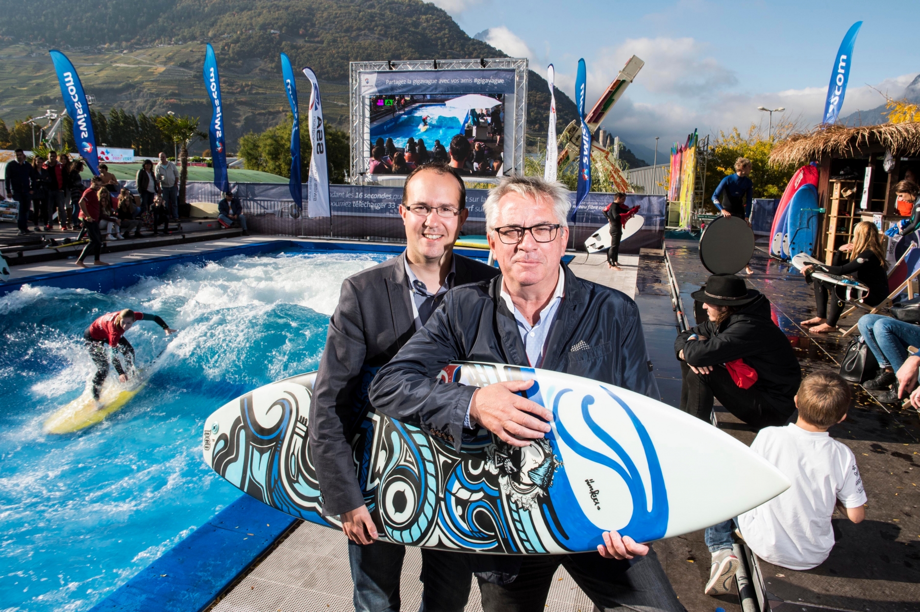 A l'heure du bilan de la foire du Valais 2015.

Portrait de David Genolet ‡ gauche et   Jean-Claude Constantin,prÈsident - Administration gÈnÈrale du FVS groupe.