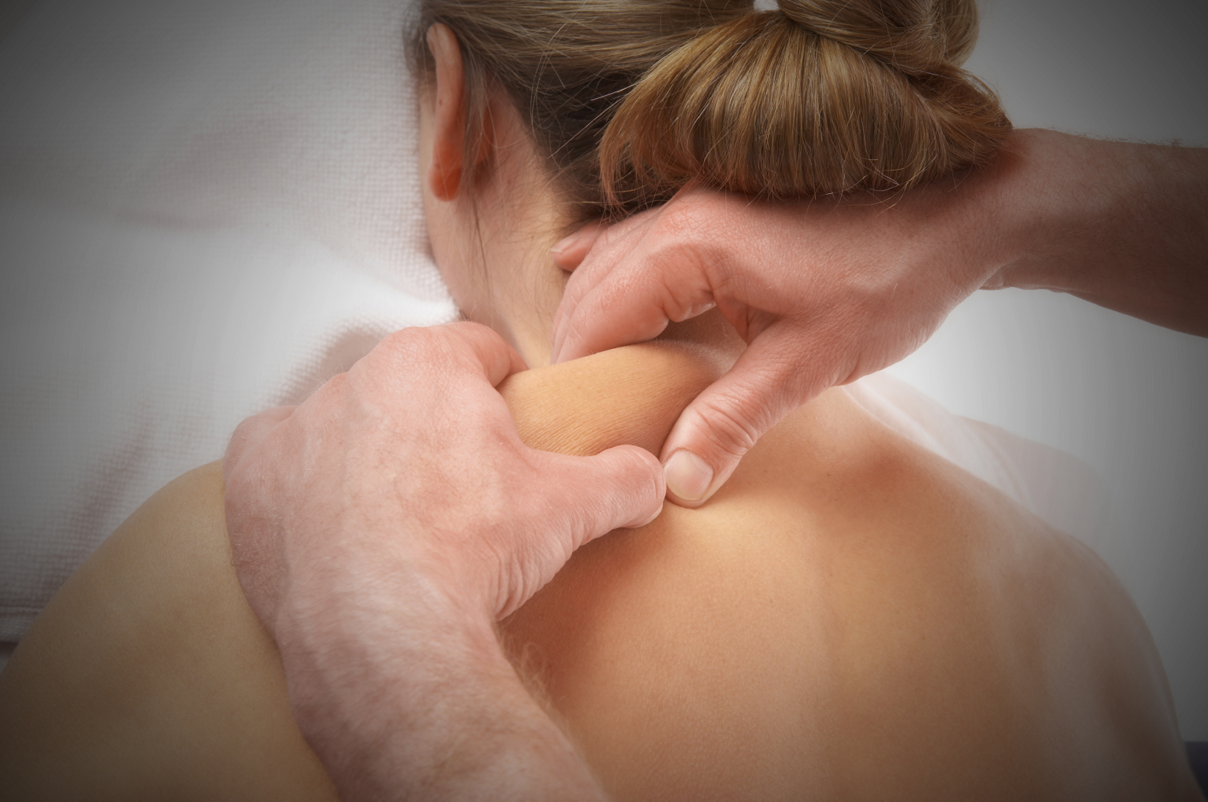 gentle neck massage with white background neck massage