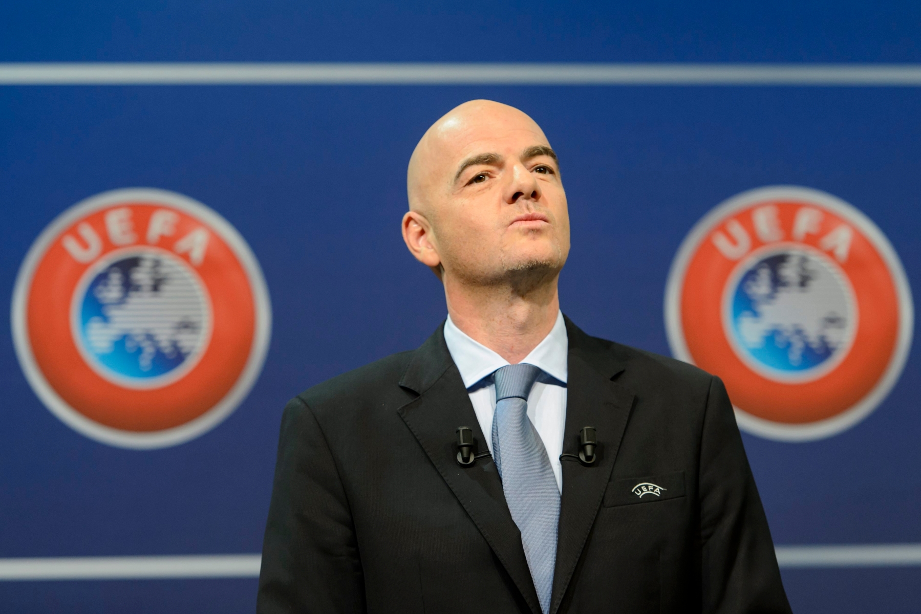epa04997167 (FILE) A file picture dated 18 Ocotber 2015 shows UEFA General Secretary Gianni Infantino, during the draw for the play-off matches for UEFA EURO 2016 at the UEFA Headquarters, in Nyon, Switzerland. According to a statement by the UEFA on 26 October 2015, Infantino is bidding to become the next president of FIFA. The election will take place at an extraordinary FIFA congress in Zurich on 26 February.  EPA/JEAN-CHRISTOPHE BOTT FILE SWITZERLAND SOCCER FIFA PRESIDENCY