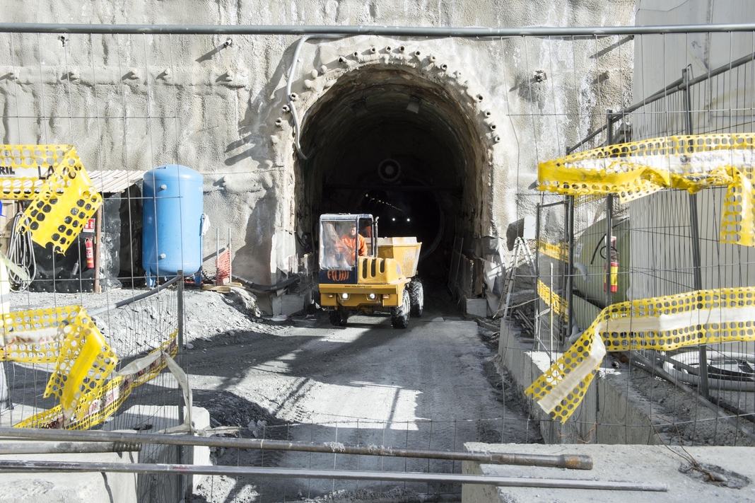 Les travaux ont aujourd'hui repris au tunnel du Grand-Saint-Bernard sur le versant italien.