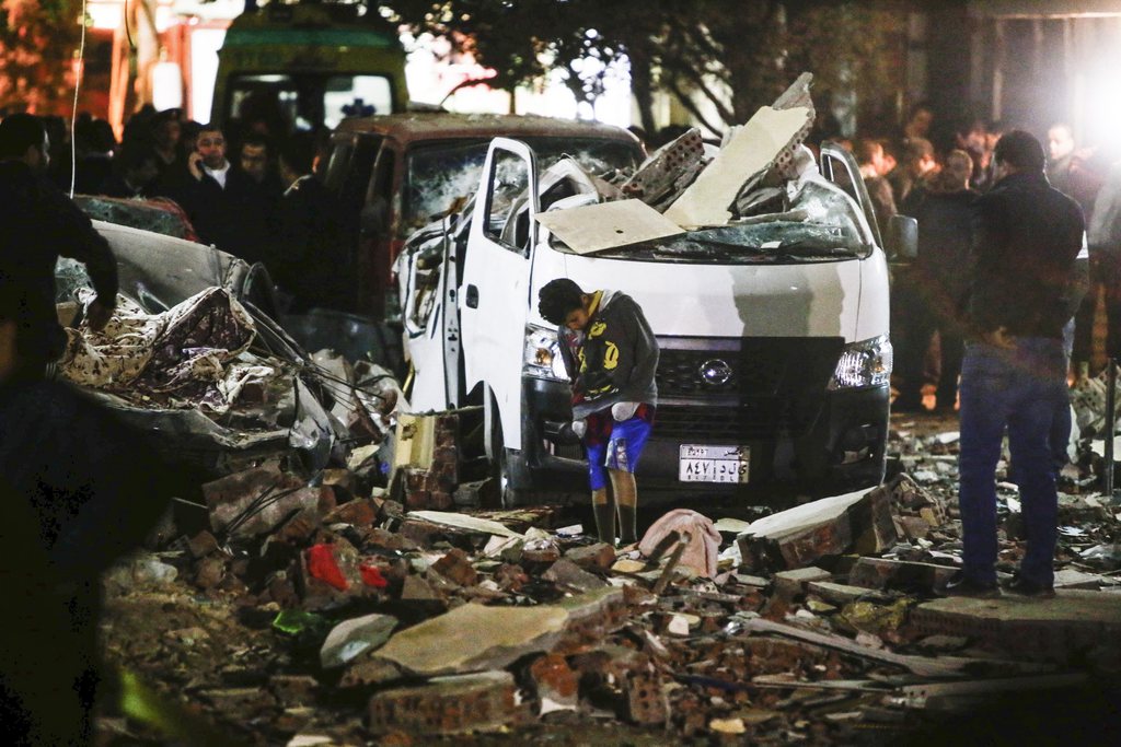 Les restes de l'explosion survenue au Caire.