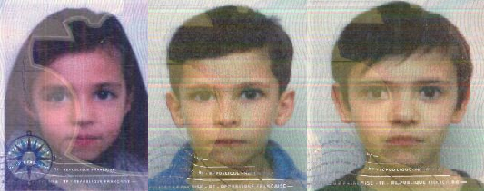 Les portraits des trois enfants disparus.