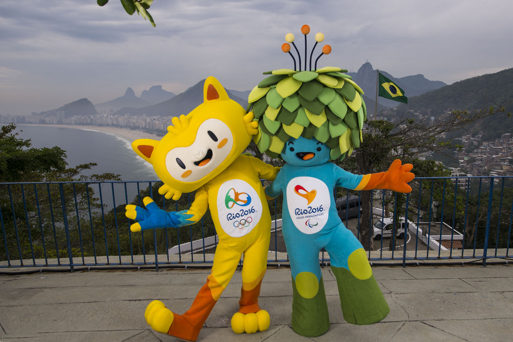 Vinicius et Tom, les deux mascottes de Rio 2016