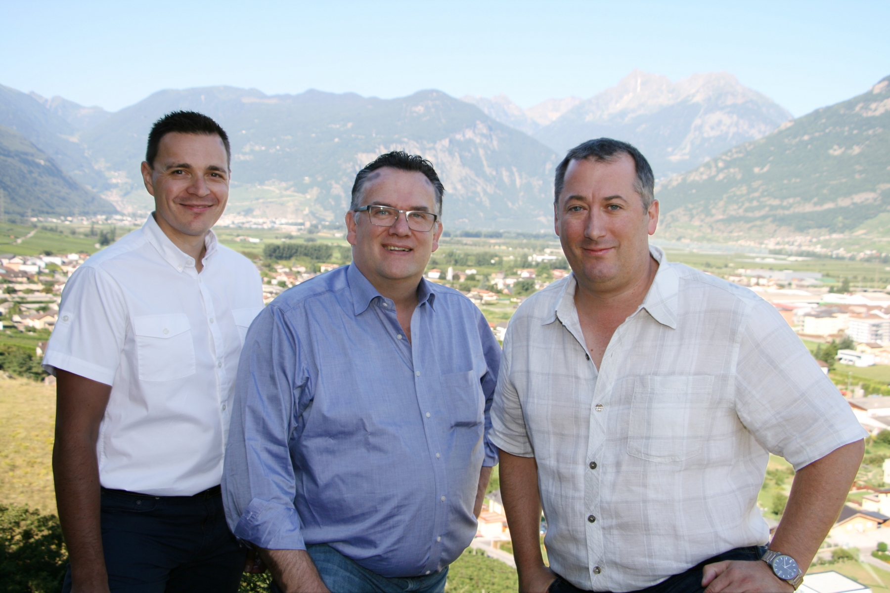 Les candidats du PLR de Charrat: Michel Szostakiewicz, Léonard Moret et Fabrice Gaillard.
