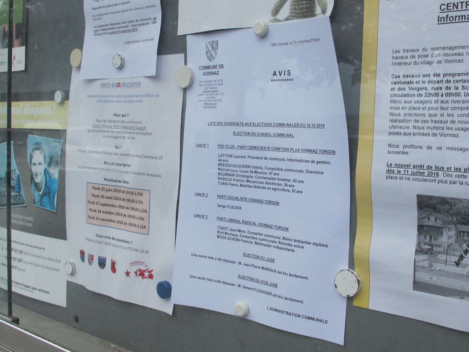 La liste du PDC+ de Vionnaz-Torgon a été officialisée par le Conseil d'Etat.