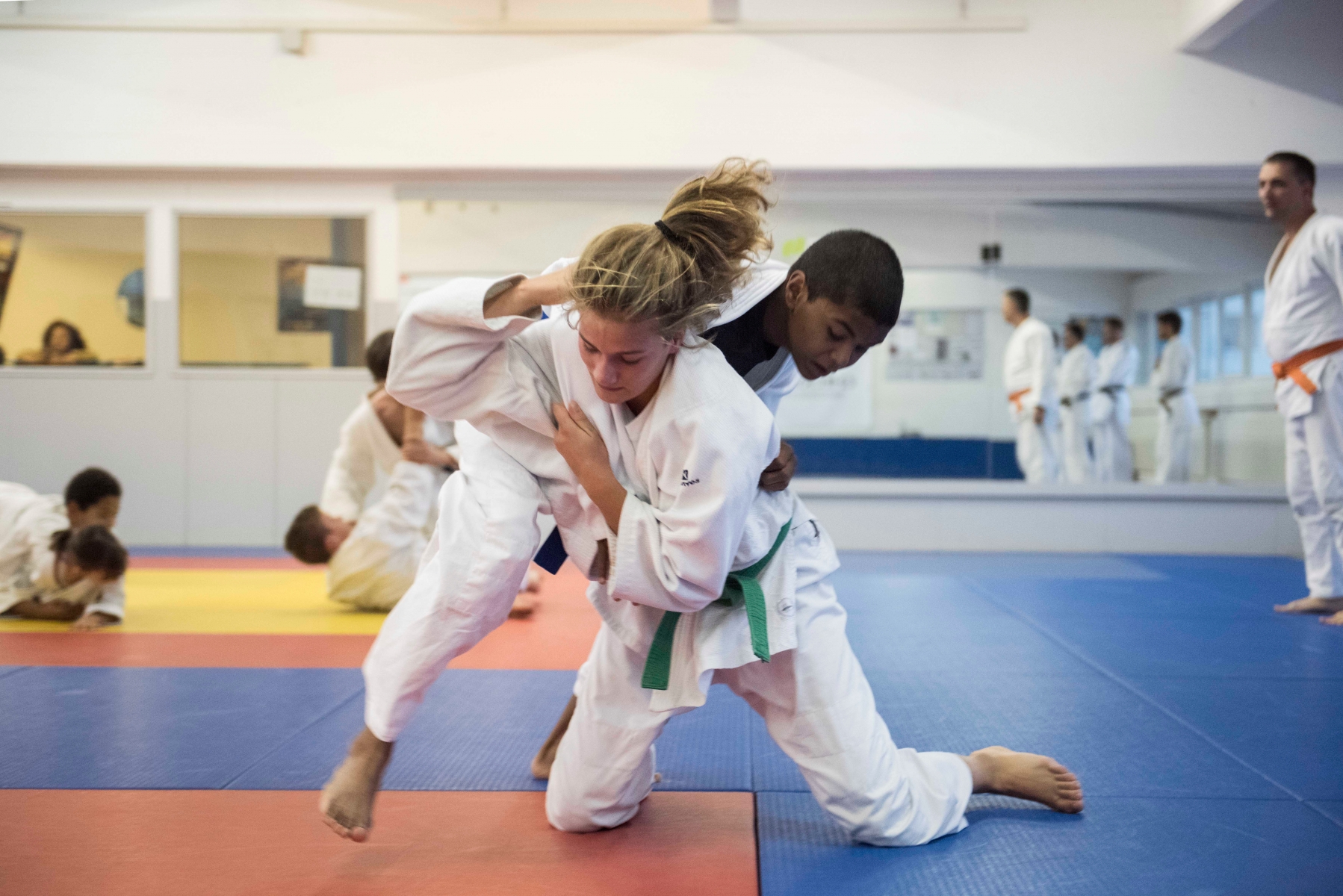 Image d'illustration de judo effectué par la relève Valaisanne au judo club de Sion.