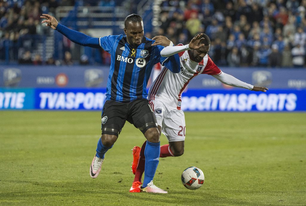 L'attaquant ivoirien (g.) jouait pour le club de Montréal jusqu'à présent.