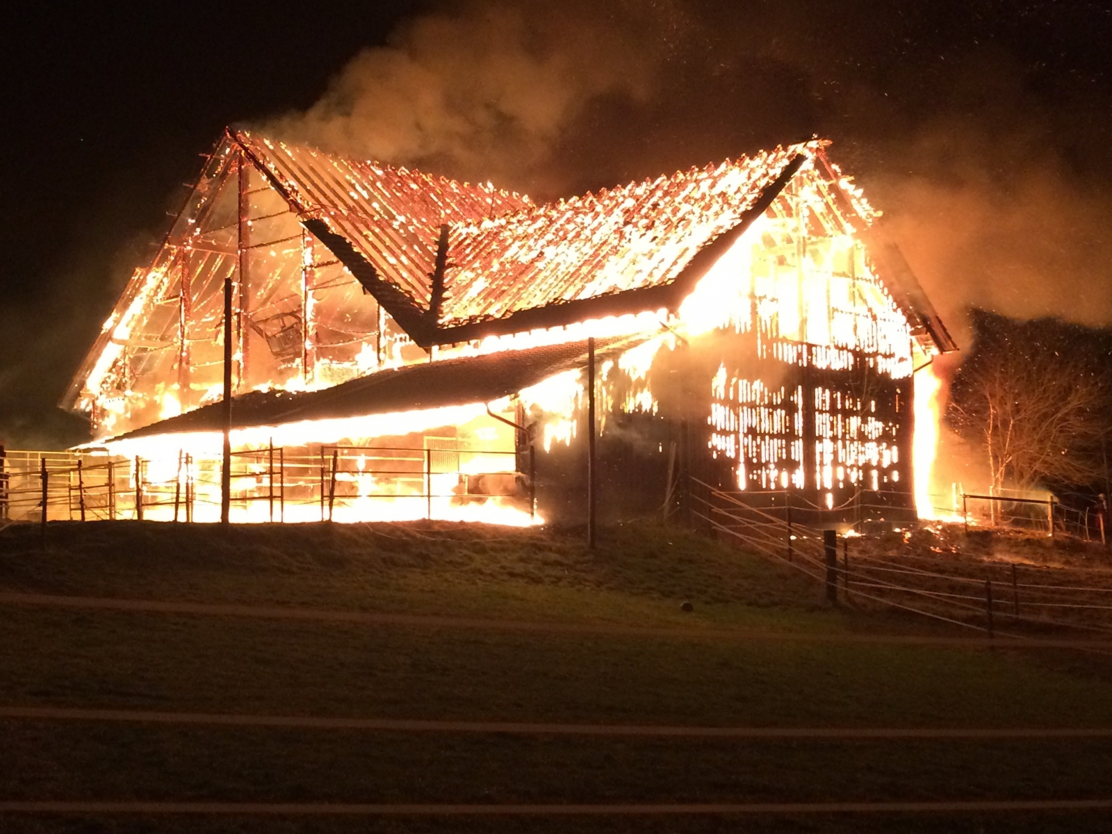 L'agricultrice s'est rendue compte de l'incendie vers 03h00. 