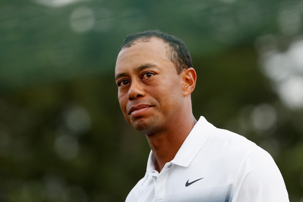 AUGUSTA, GA - APRIL 09:  Tiger Woods of the United States on the 18th hole during the first round of the 2015 Masters Tournament at Augusta National Golf Club on April 9, 2015 in Augusta, Georgia.  (Photo by Ezra Shaw/Getty Images) ORG XMIT: 527952683 ORIG FILE ID: 469080432Tiger Woods GTY 469080432