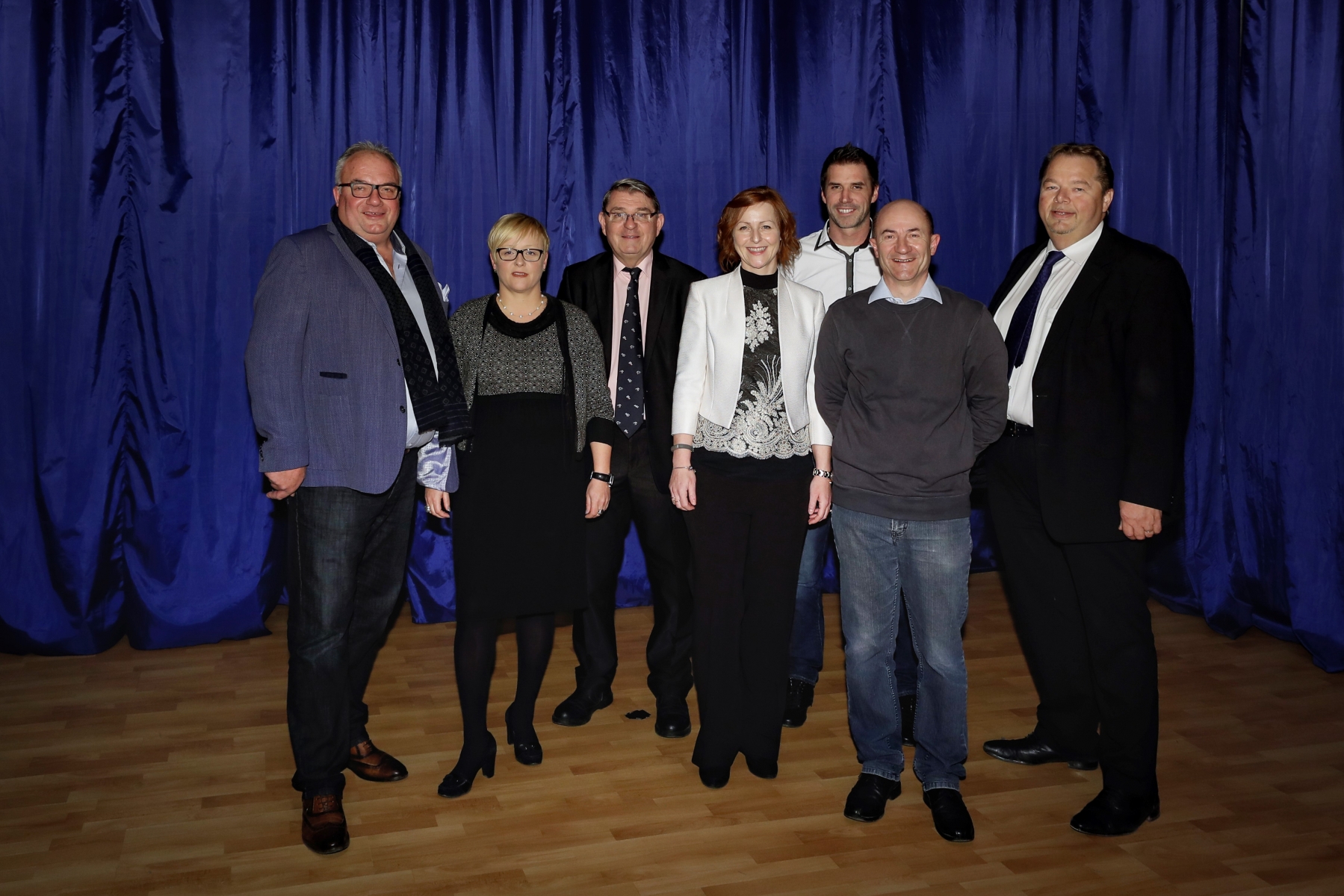 Les candidats PLR à la députation du district de Martigny : Xavier Moret, Géraldine Arlettaz-Monnet, Jean-Pierre Terrettaz, Nicole Carrupt, David Crettenand, Patrice Villettaz et Marcel Delasoie. ldd