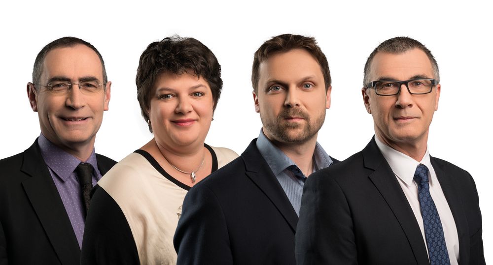 Les candidats PDC d'Entremont à la députation, de g. à dr., Jean-Pierre Guex, Mélanie Mento, Joachim Rausis et Bruno Moulin.