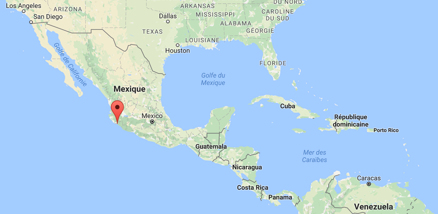 Manzanillo se situe à l'Ouest du Mexique. 