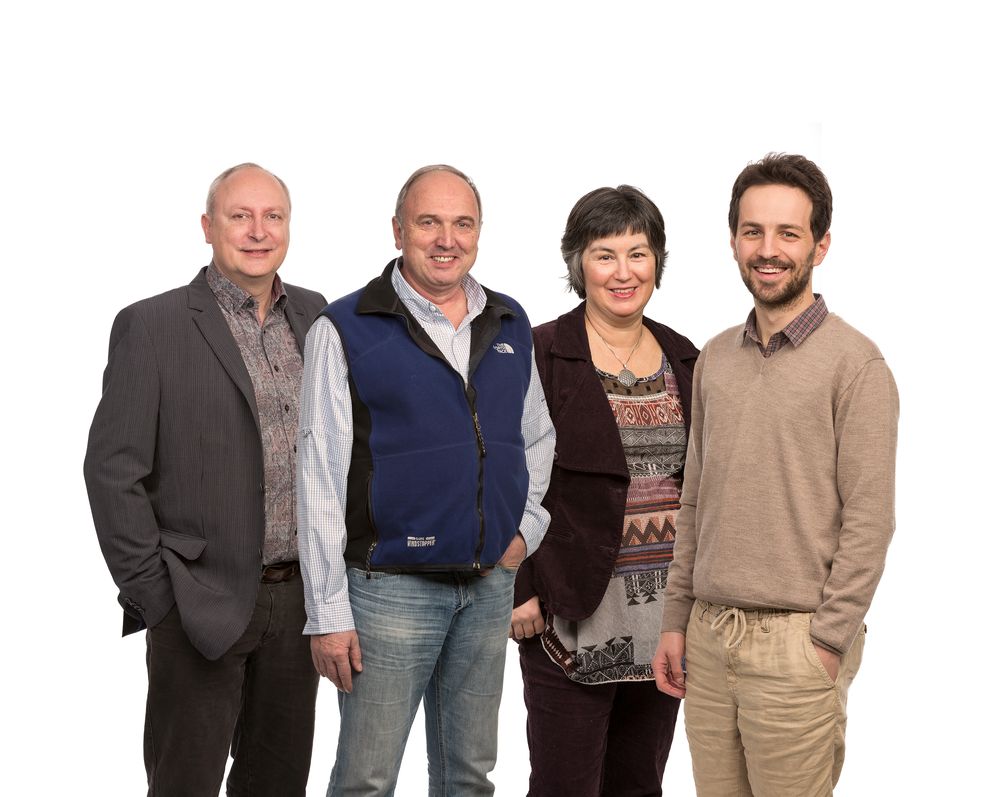 Dominique Kuster, Gérard Schröter, Cahty Berthouzoz et Mathieu Clerc sont les candidats à la députation pour les Verts du district de Conthey.