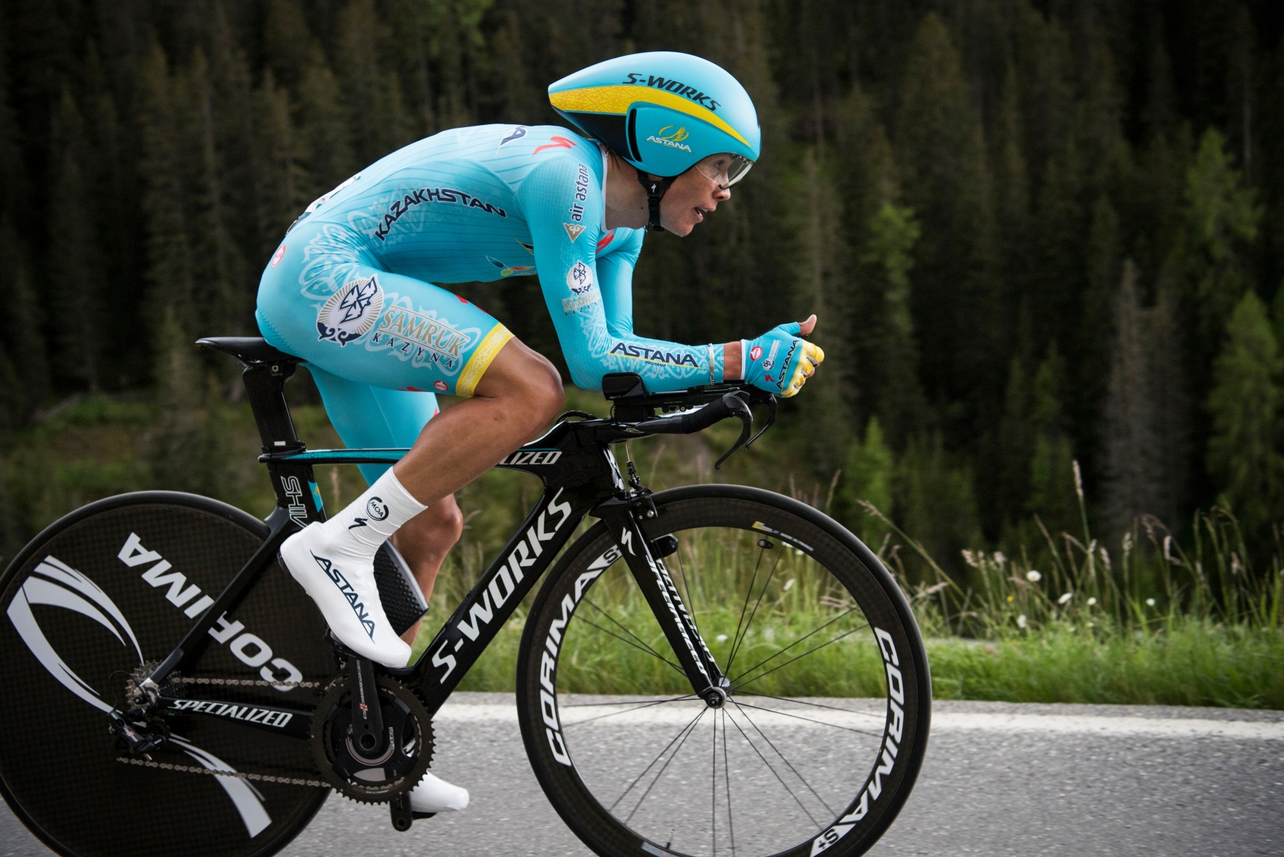 Miguel Angel Lopez Moreno from Columbia of Astana Pro Team is pictured during the 8th stage, a 16,8 km race against the clock from Davos to Davos, Switzerland, at the 80th Tour de Suisse UCI ProTour cycling race, on Saturday, June 18, 2016. (KEYSTONE/Gian Ehrenzeller)Miguel Angel Lopez RAD TOUR DE SUISSE 2016