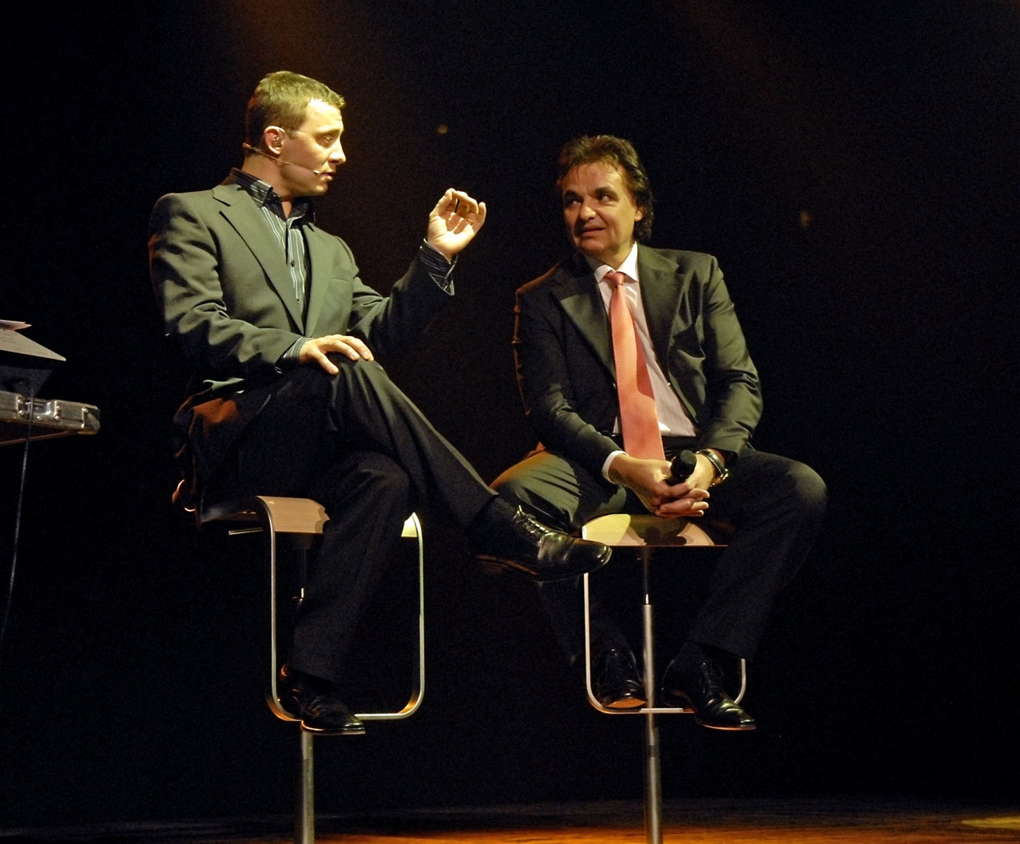 Yann Lambiel et Christian Constantin en 2007, lors de la première participation de l'humoriste valaisan au gala sédunois.